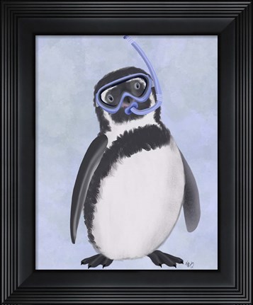 Framed Penguin Snorkel Print