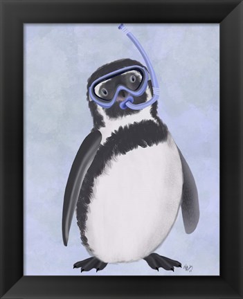 Framed Penguin Snorkel Print