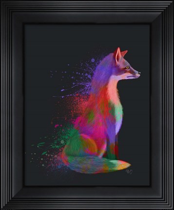 Framed Neon Fox Print