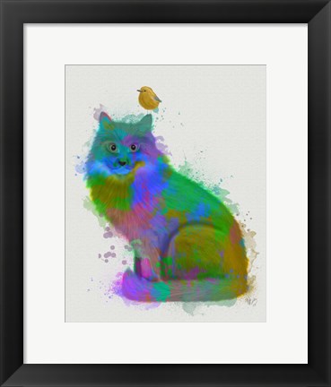 Framed Cat Rainbow Splash 12 Print