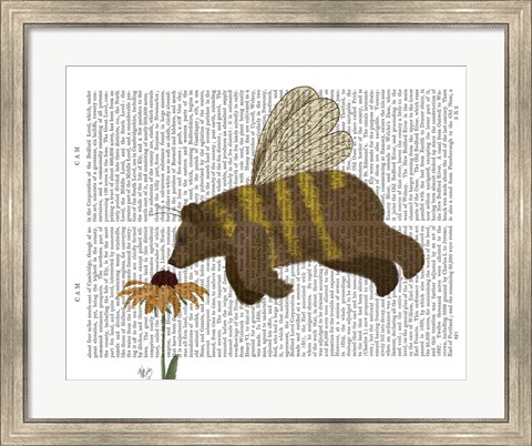 Framed Bear Bee Book Print Print