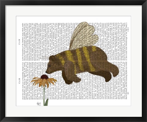 Framed Bear Bee Book Print Print