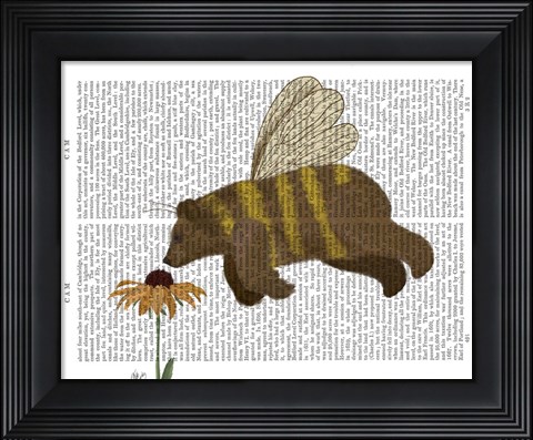 Framed Bear Bee Book Print Print
