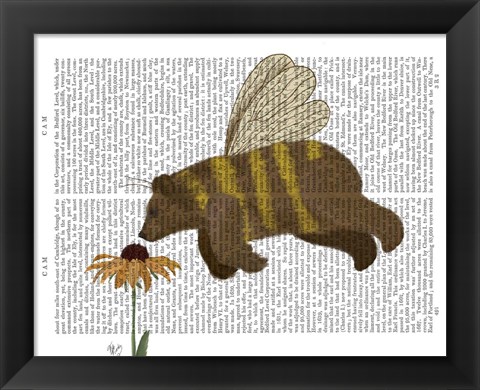 Framed Bear Bee Book Print Print