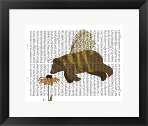 Framed Bear Bee Book Print Print