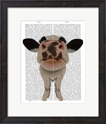 Framed Nosey Cow 1 Book Print Print