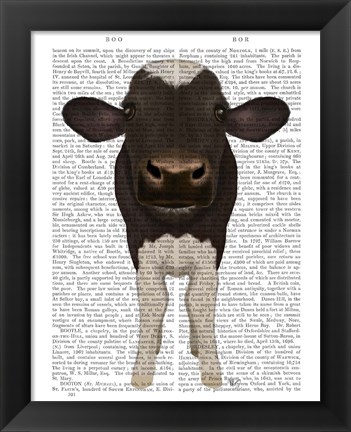 Framed Nosey Cow 2 Book Print Print