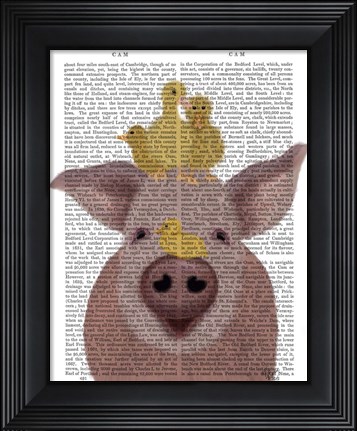 Framed Pig and Ducklings Book Print Print