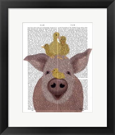 Framed Pig and Ducklings Book Print Print