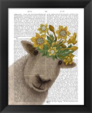 Framed Sheep with Daffodil Crown Book Print Print