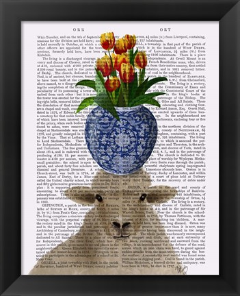 Framed Sheep and Tulips Book Print Print