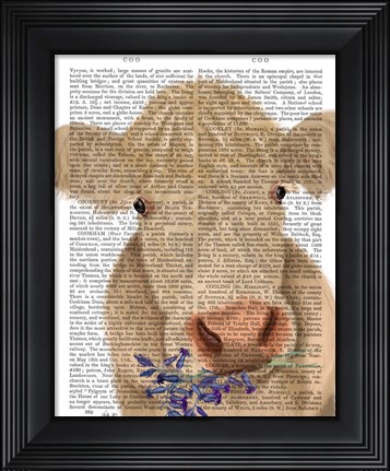 Framed Cow Cream, Bluebells Book Print Print