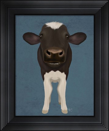 Framed Nosey Cow 2 Print