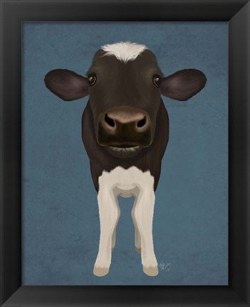 Framed Nosey Cow 2 Print