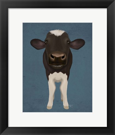 Framed Nosey Cow 2 Print