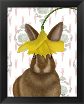 Framed Daffodil Rabbit Print