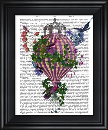 Framed Bird Balloon 1 Book Print Print