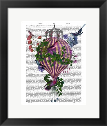 Framed Bird Balloon 1 Book Print Print