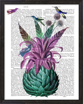 Framed Tropical Artichoke Book Print Print