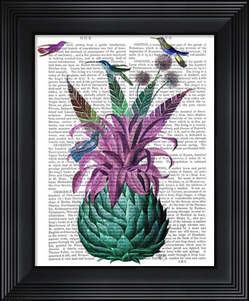 Framed Tropical Artichoke Book Print Print