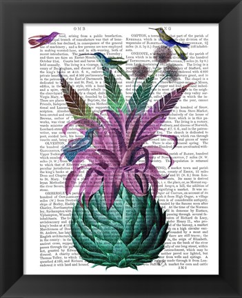 Framed Tropical Artichoke Book Print Print