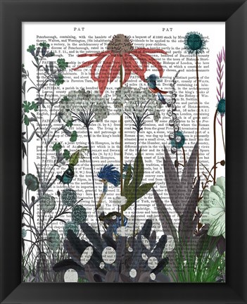 Framed Wildflower Bloom, Ostrich Book Print Print