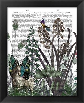 Framed Wildflower Bloom, Horse Book Print Print