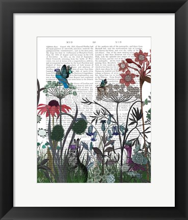 Framed Wildflower Bloom, Rabbit Book Print Print