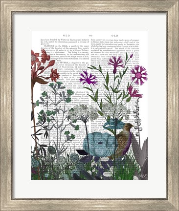 Framed Wildflower Bloom, Partridge Book Print Print