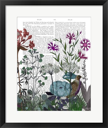 Framed Wildflower Bloom, Partridge Book Print Print