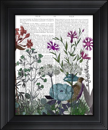 Framed Wildflower Bloom, Partridge Book Print Print