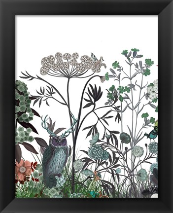 Framed Wildflower Bloom, Owl Print