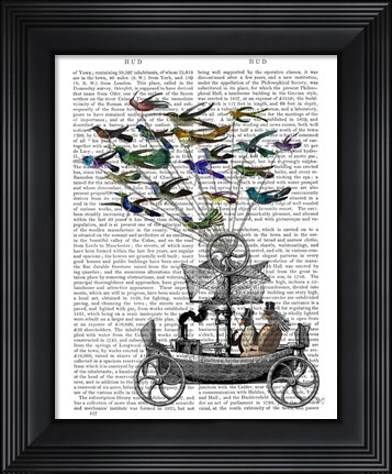 Framed Bird Boat Book Print Print
