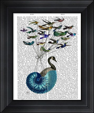 Framed Goose Hot Air Balloon Book Print Print