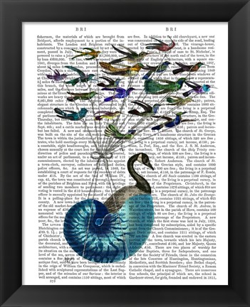 Framed Goose Hot Air Balloon Book Print Print