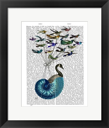 Framed Goose Hot Air Balloon Book Print Print