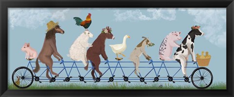 Framed Tandem Farm Animals Print