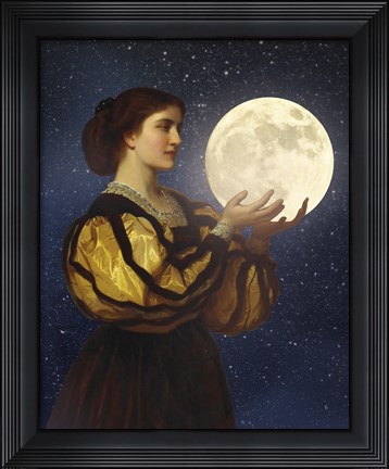 Framed Moon In Her Hands Print