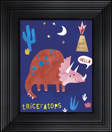 Framed Terrific Triceratops Print