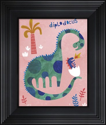 Framed Diplodocus Duo Print