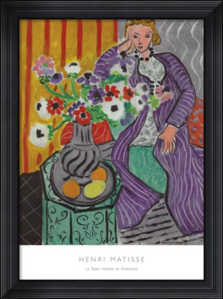 Framed La Robe Violette et Anemones Print