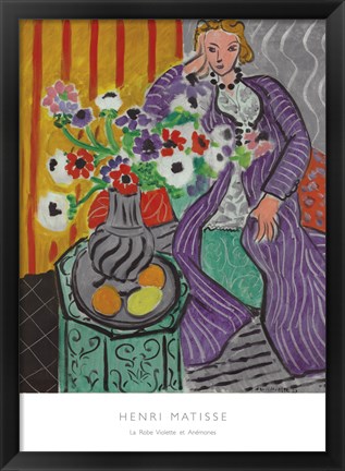Framed La Robe Violette et Anemones Print