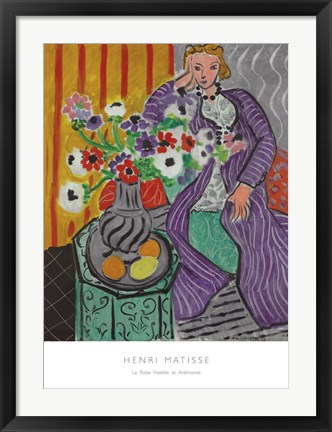 Framed La Robe Violette et Anemones Print