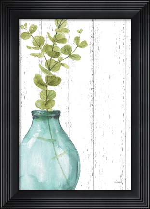 Framed Mixed Greens LXXXV Shiplap Print