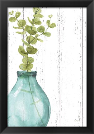 Framed Mixed Greens LXXXV Shiplap Print