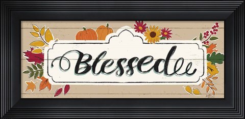 Framed Thankful V Harvest Print