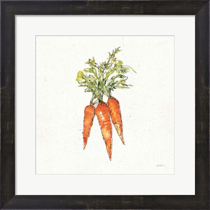 Framed Veggie Market V Carrots Print