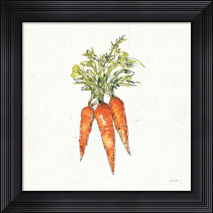 Framed Veggie Market V Carrots Print