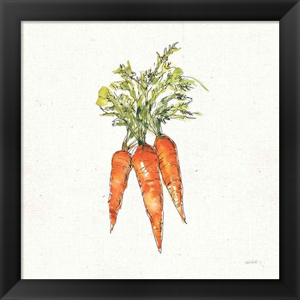 Framed Veggie Market V Carrots Print