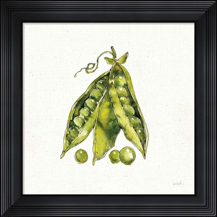 Framed Veggie Market IV Peas Print